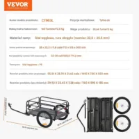 Przyczepka rowerowa 72.5 kg, składana, koła 40.6 cm, z hitch