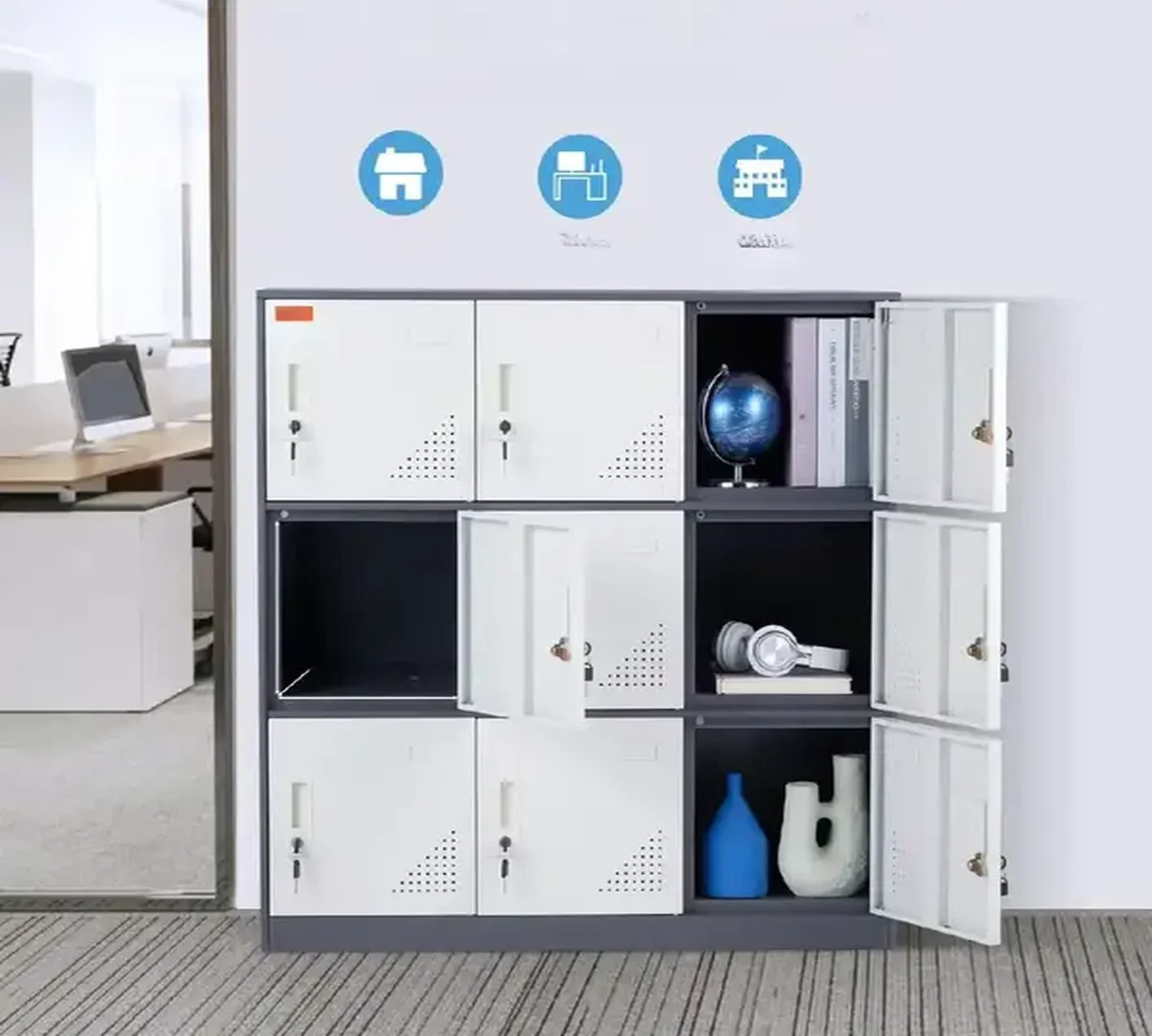 Szafa Biurowa Metalowa Na Dokumenty Akta 90x45x94 cm - obrazek 5