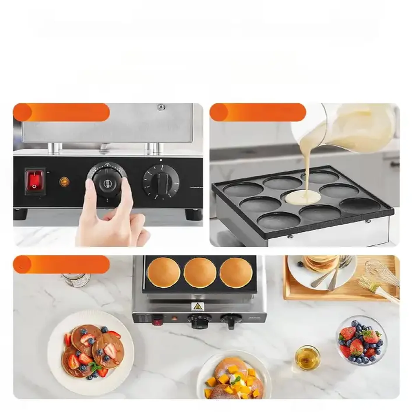 Gofrownica do Poffertjes holenderskich naleśników naleśnikarka 9 szt 1700W - obrazek 4