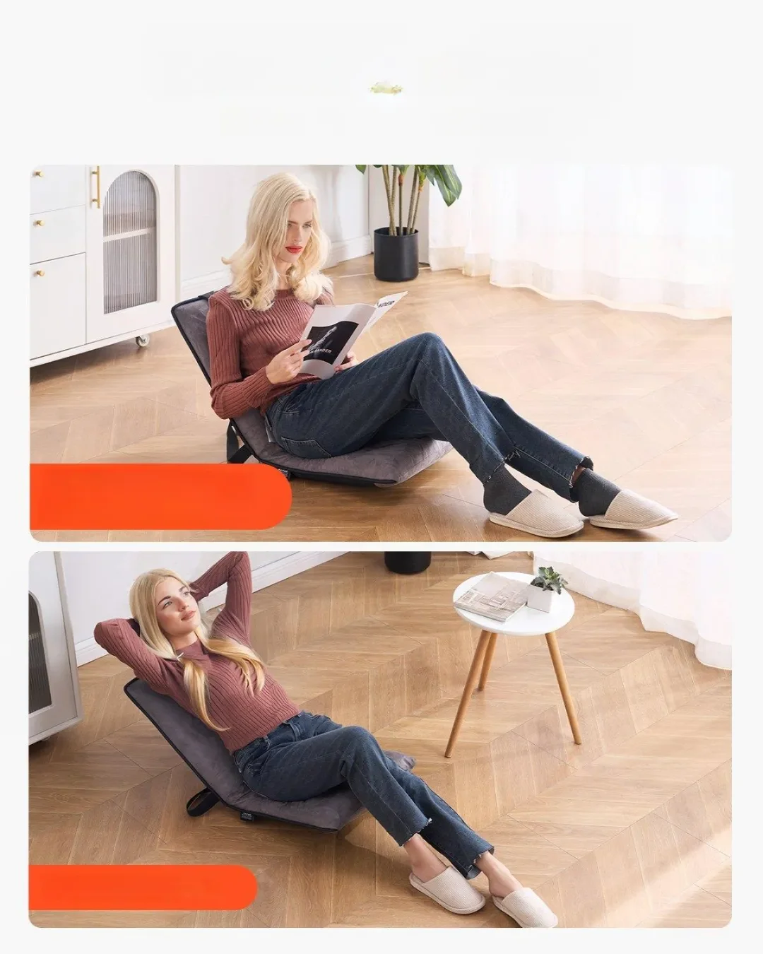 Krzesło Podłogowe z Podparciem Pleców – 6 regulowanych pozycji - obrazek 5