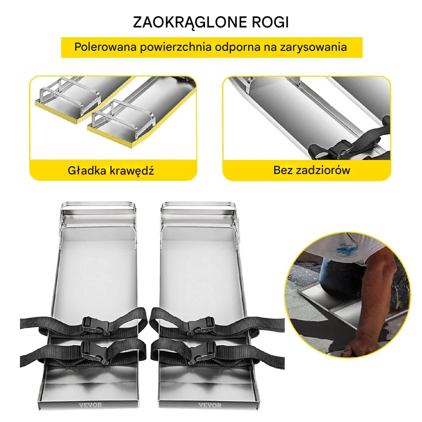 Stalowe Nakolanniki do Betonu z Paskami Mocującymi 750 x 200 mm - obrazek 4