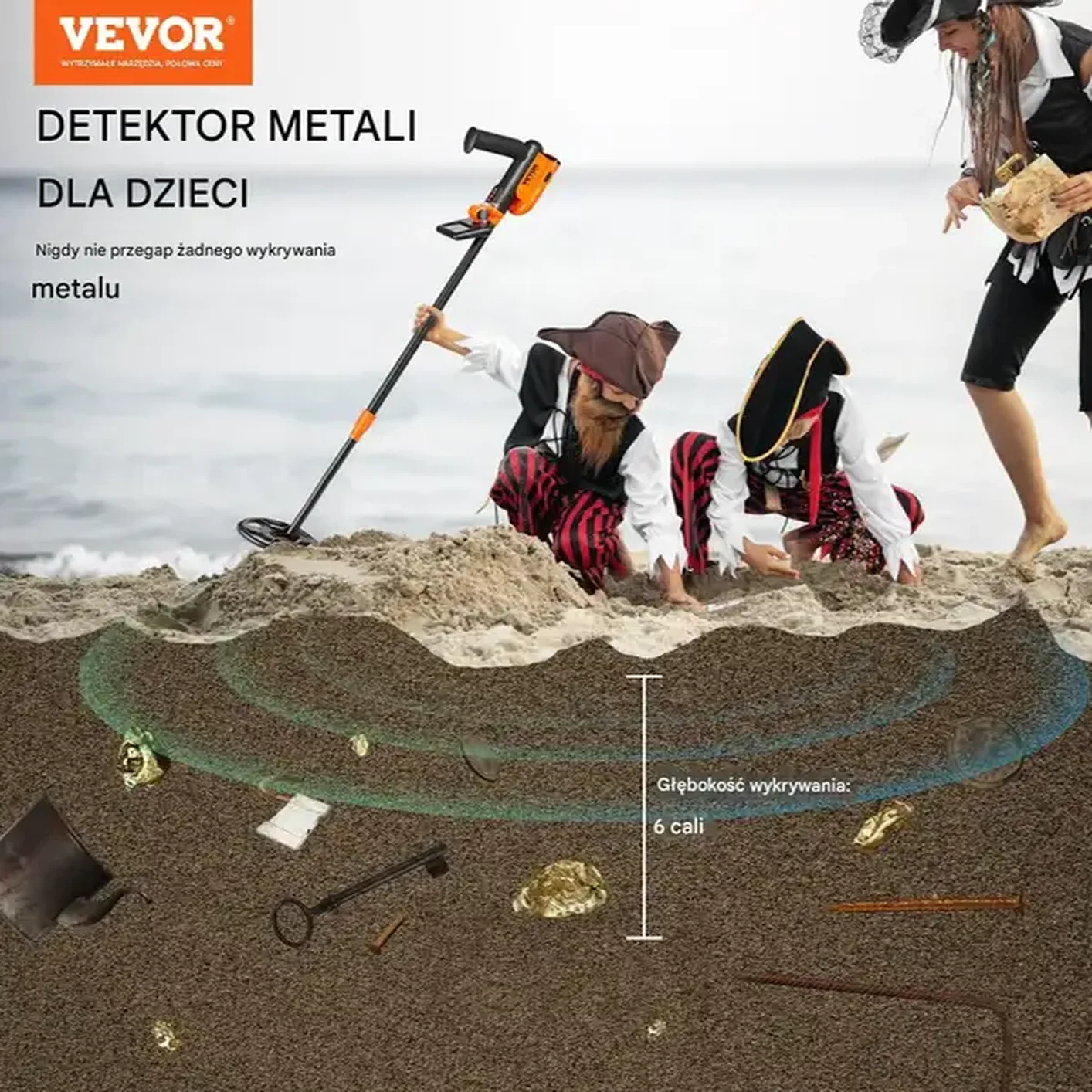 Wykrywacz metalu detektor profesjonalny 15,2 cm - obrazek 3