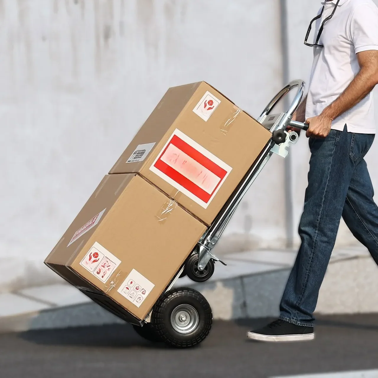 Wózek transportowy magazynowy składany aluminiowy 454 kg - obrazek 6