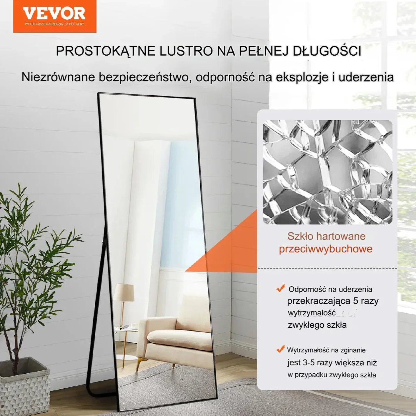 Lustro stojące do przymierzalni salonu garderoby i sypialni - obrazek 6