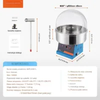 Maszyna do waty cukrowej 1000 W PROFESJONALNA URZĄDZENIE DO WATY