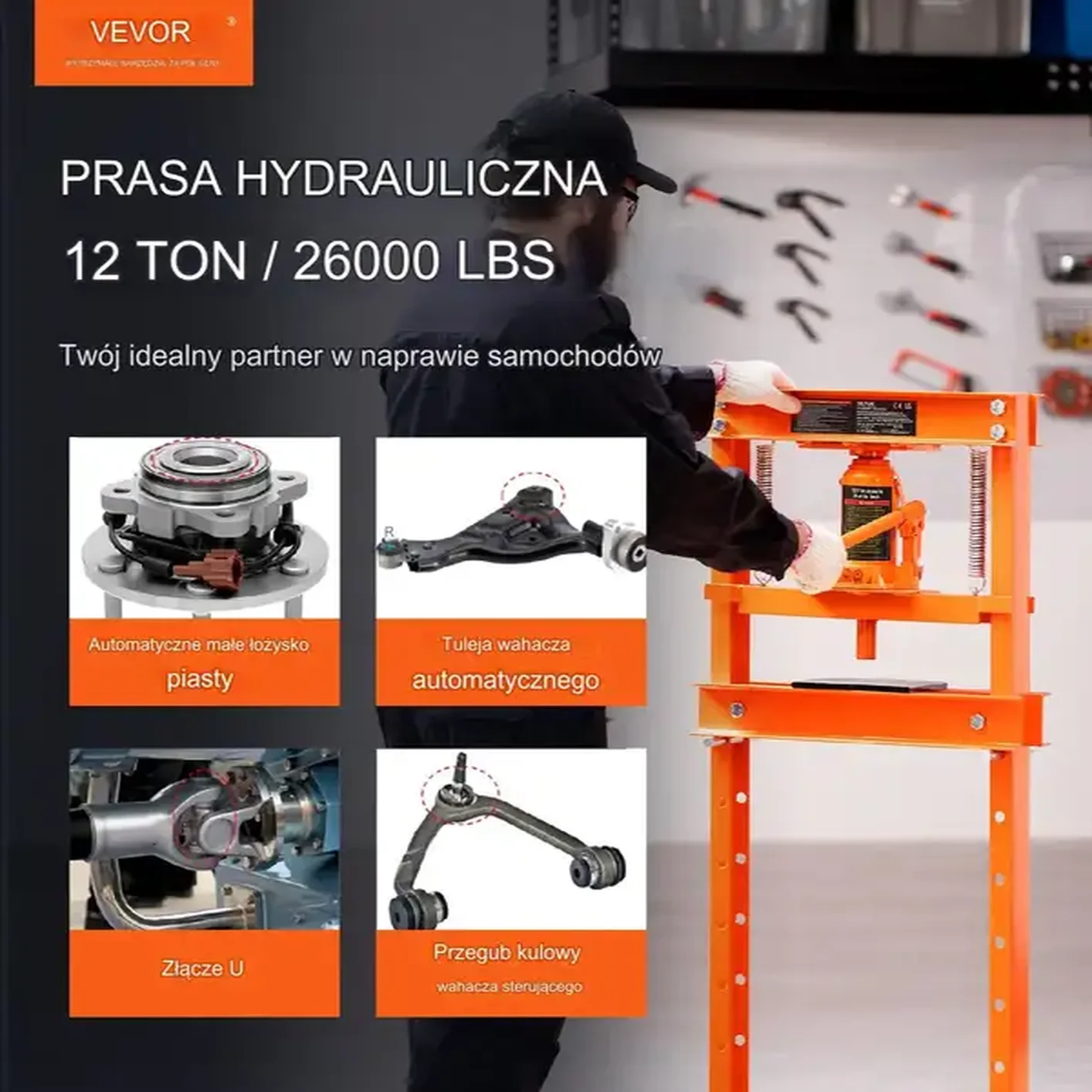 Prasa hydrauliczna warsztatowa 12 T - obrazek 3