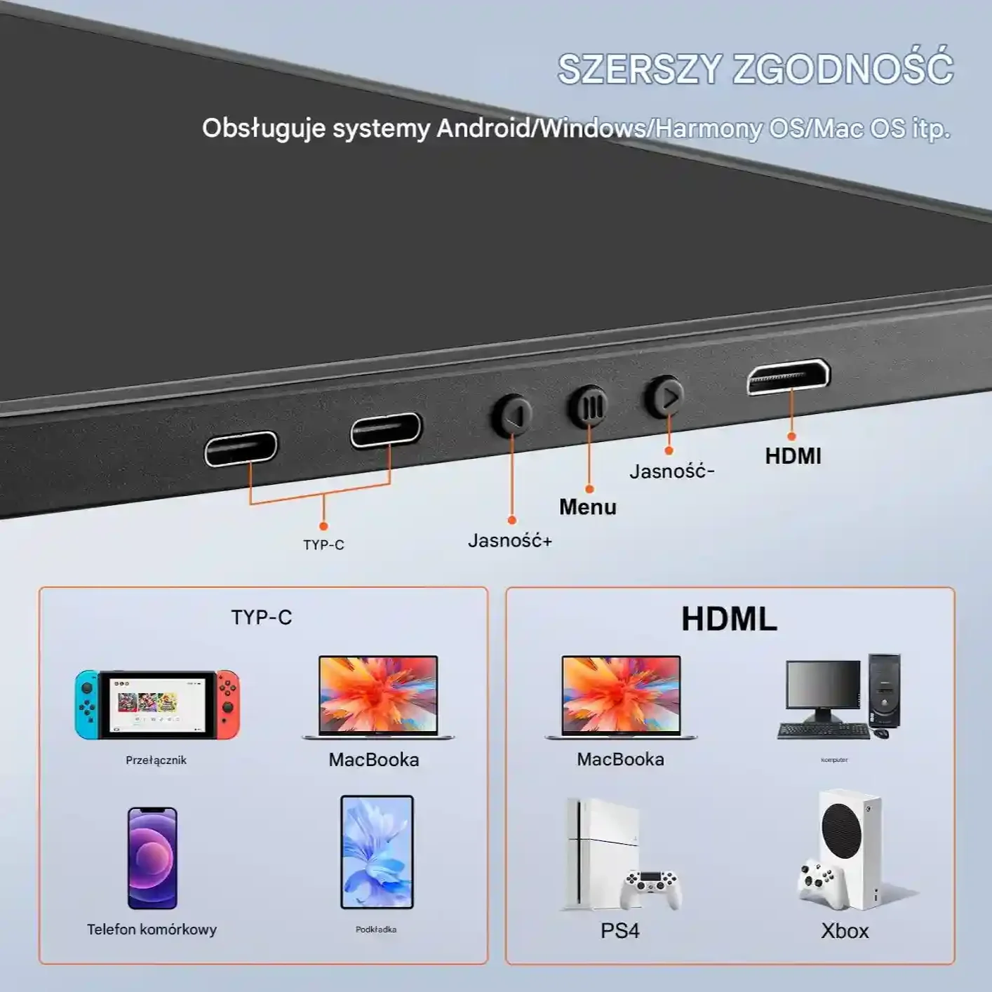 Monitor przenośny 15.6'' FHD 1080p do laptopa – rozszerzenie ekranu - obrazek 4