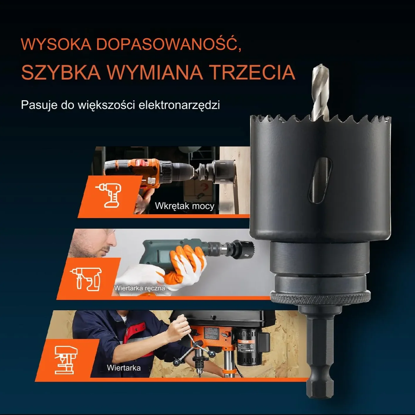 Korona do metalu otwornice 18szt M42 bimetal 19-114mm zestaw walizka - obrazek 2