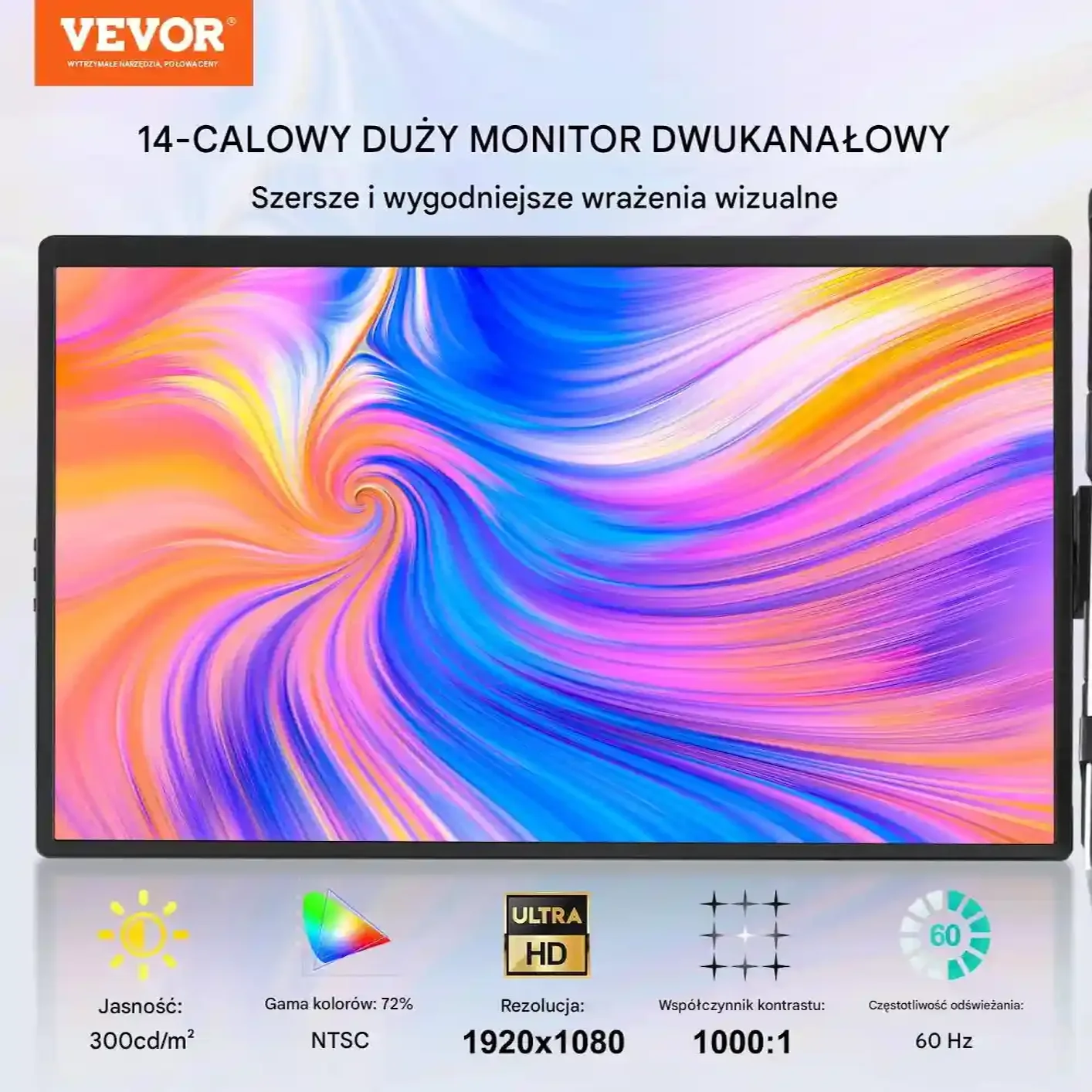 Monitor przenośny 15.6'' FHD 1080p do laptopa – rozszerzenie ekranu - obrazek 3