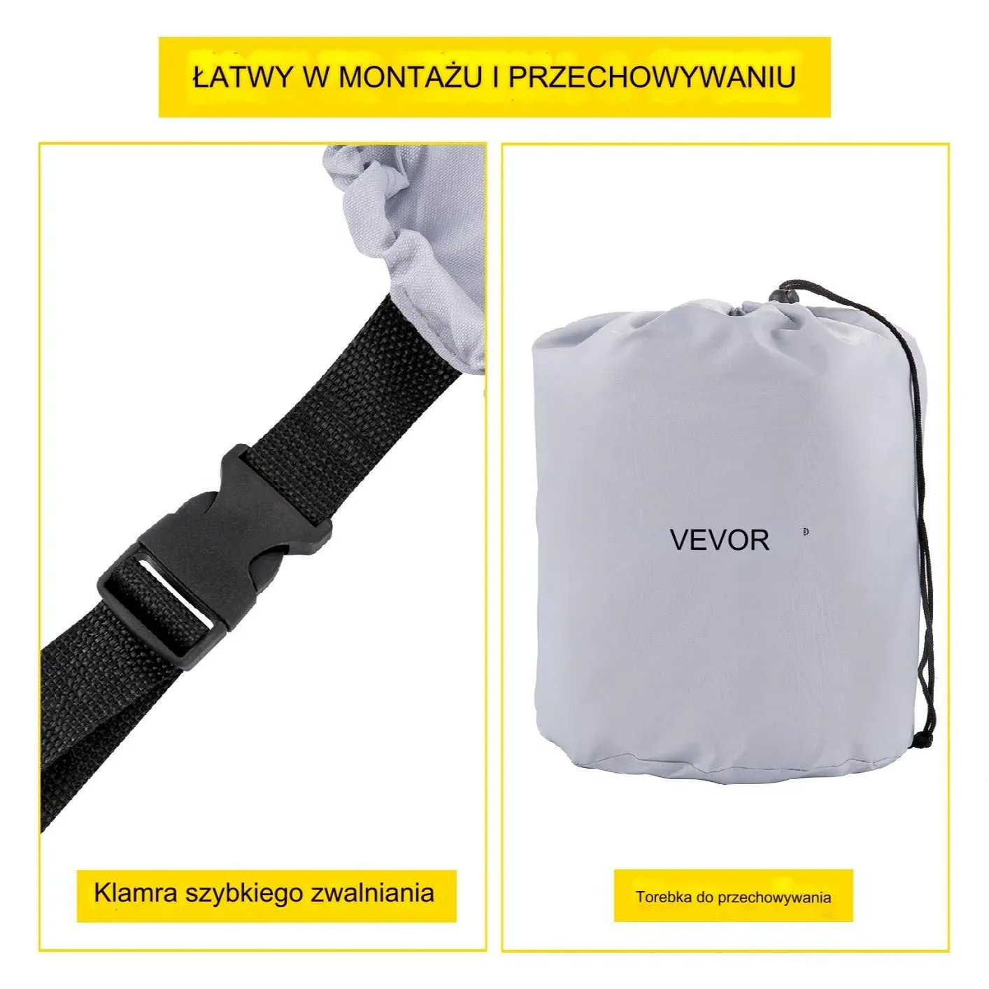 Pokrowiec plandeka osłona przykrycie na łódź 269x610-670 cm - obrazek 5