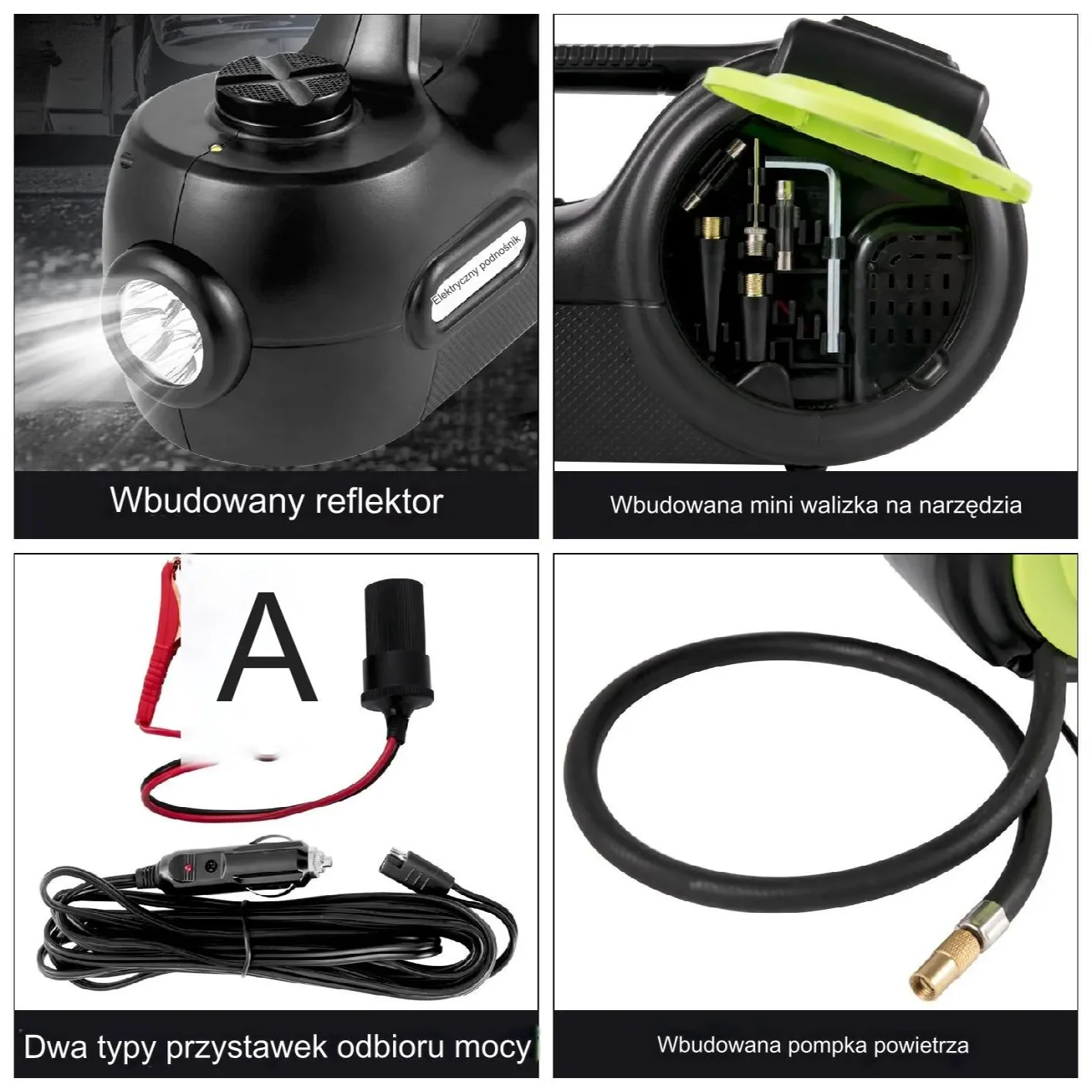 Elektryczny podnośnik samochodowy 5t z kluczem udarowym 420Nm i pompką 12V - obrazek 4