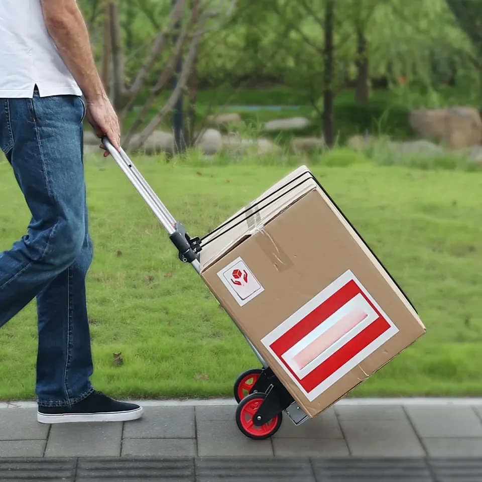 Wózek transportowy magazynowy składany aluminiowy 80 kg - obrazek 7