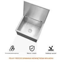 Skrzynia na Lód Lodówka ze Stali Nierdzewnej Restauracja Hotel 82,6L