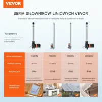 Siłownik liniowy 24V 25cm 100kg IP44 do automatyki bram foteli maszyn