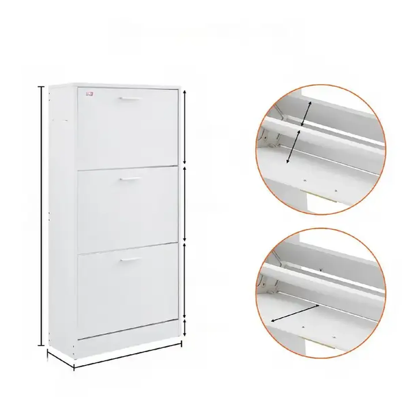 Szafka na buty otwierana uchylna komoda biała pojemna 60 cm - obrazek 2