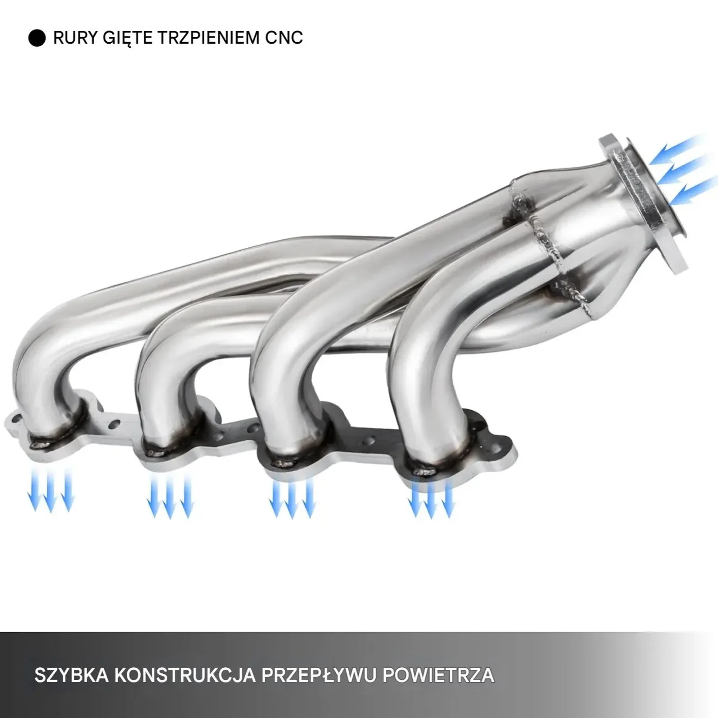 Kolektor wydechowy turbo 44,45 mm stal krótki LS swap do silników Chevy - obrazek 2