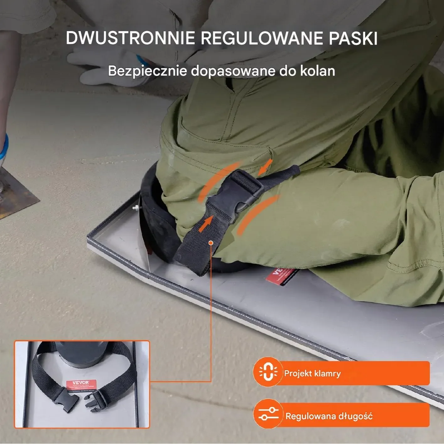 Stalowe Nakolanniki do Betonu z Paskami Mocującymi 747 x 255 mm - obrazek 3