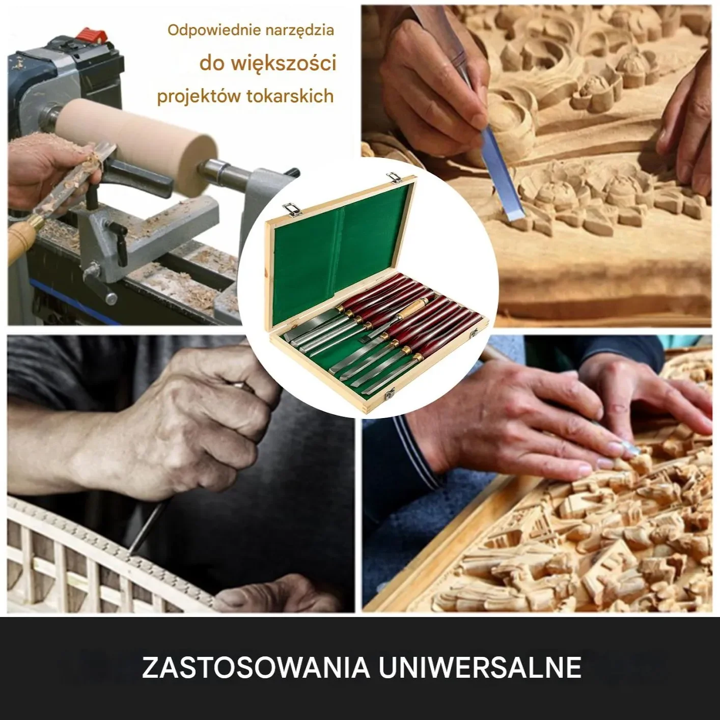 Dłuta do drewna zestaw 8szt dłuta tokarskie 7/9" rzeźba meble - obrazek 6