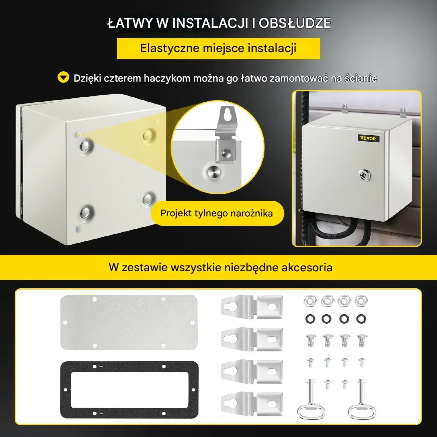 Obudowa Stalowa Skrzynka Elektryczna 15 x 20 x 20 cm - obrazek 4
