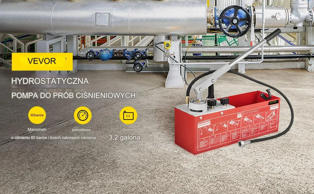 Pompa kontrolna ręczna do prób ciśnieniowych ciśnienia 12L - obrazek 2