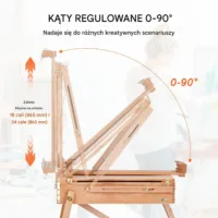 Sztaluga francuska bukowa składana do 86 cm z szufladą i paskiem