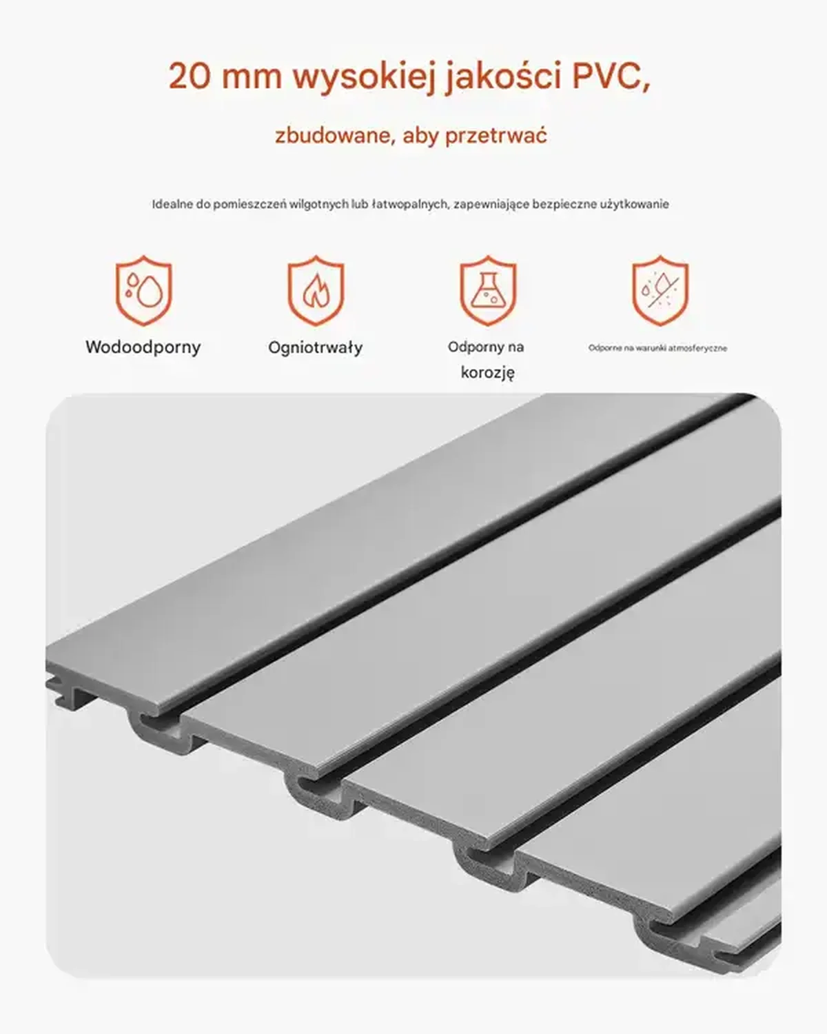 Panel ścienny PVC 240x122,5 cm z akcesoriami szary do garażu i ekspozycji - obrazek 3