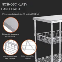 Regał wózek mobilny kuchenny stolik na kółkach blokada kółek 51x61x93 cm