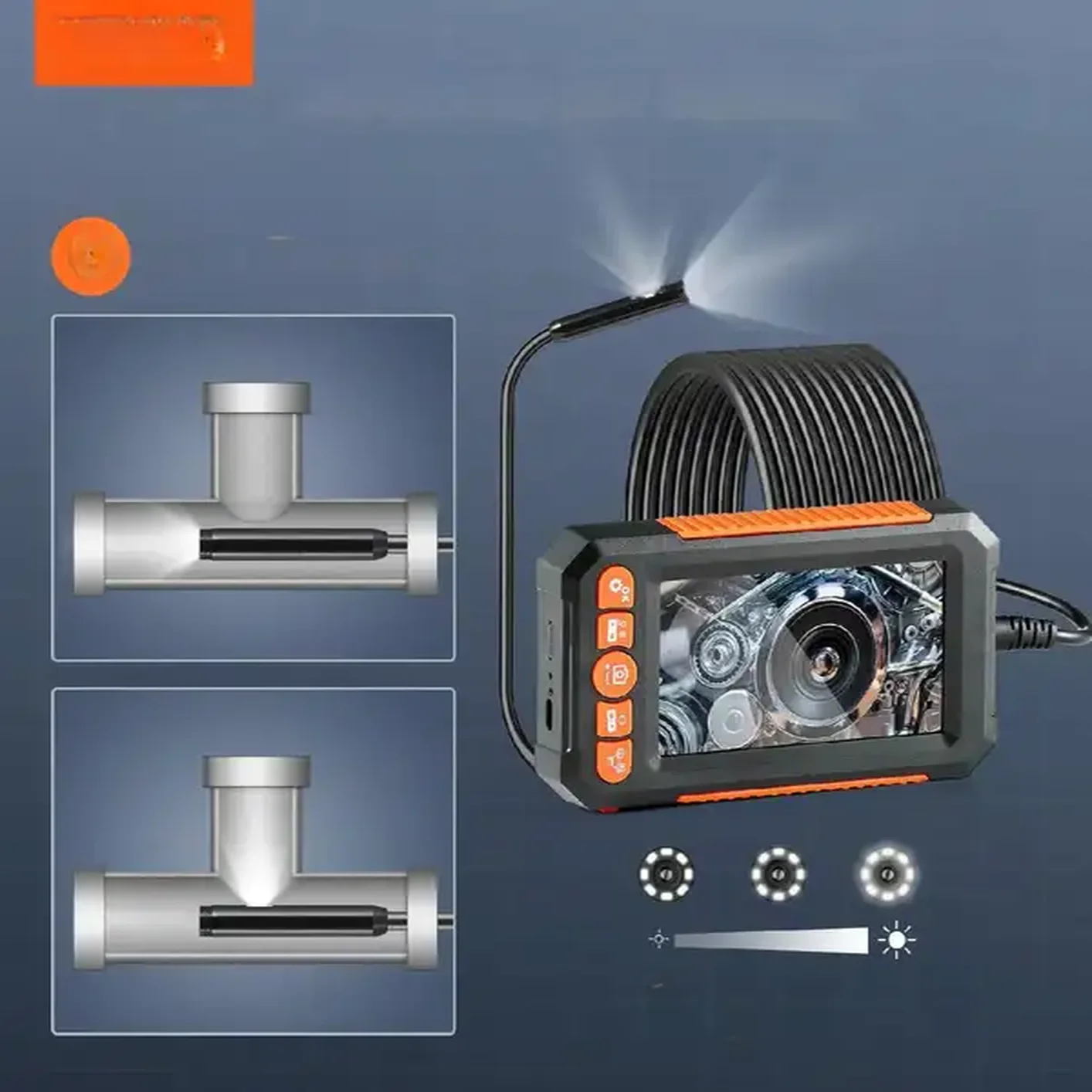 Kamera endoskopowa inspekcyjna Podwójny obiektyw 15m 4,3 cala - obrazek 4
