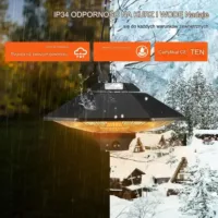 GRZEJNIK ELEKTRYCZNY PROMIENNIK PODCZERWIENI OGRODOWY WISZĄCY