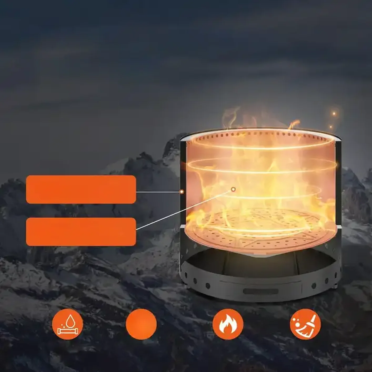 Biokominek kominek wolnostojący na taras stół ogrodowy stojący 71 cm - obrazek 5