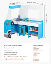 Zabawka pojazd lodziarnia dla dzieci drewniany zestaw 20 el edukacyjna