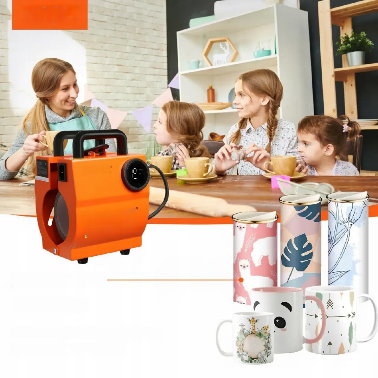 Prasa do sublimacji kubków 350W z rękawicami – komplet do druku 8,7cm - obrazek 3