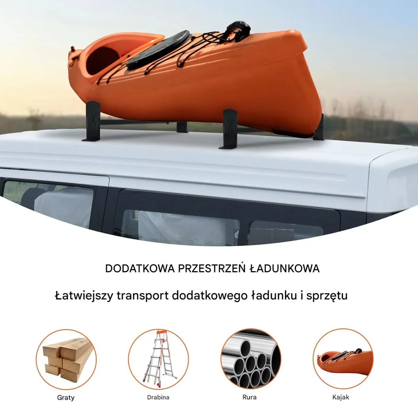 Bagażnik Dachowy do Vana Stalowy – 2 Szt. Udźwig 227 kg - obrazek 2