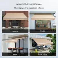 Markiza balkonowa rozporowa ogrodowa tarasowa patio 3 x 2,4 m
