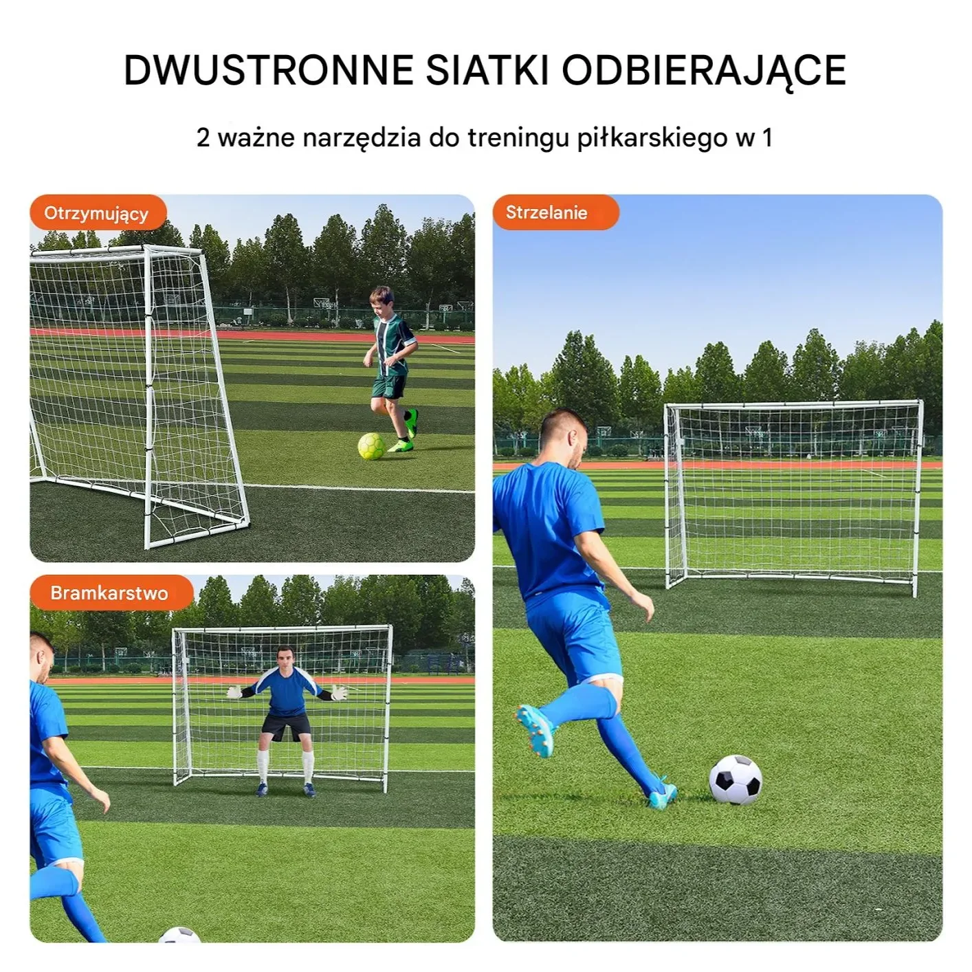 Dwustronna Siatka Bramka do Piłki Nożnej - obrazek 2