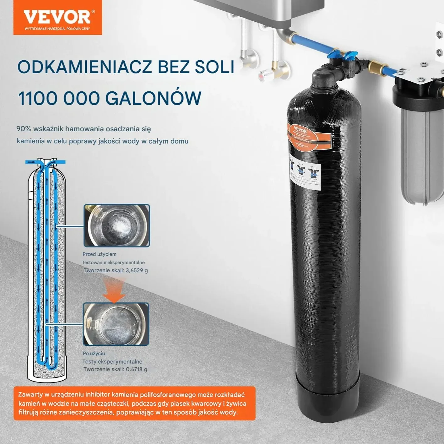 Zmiękczacz wody bezsolny do domu dla 5-8 osób system antykamienny - obrazek 5