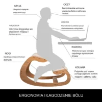 Klęcznik klękosiad krzesło biurowe ergonomiczne fotel biurowy biały dąd
