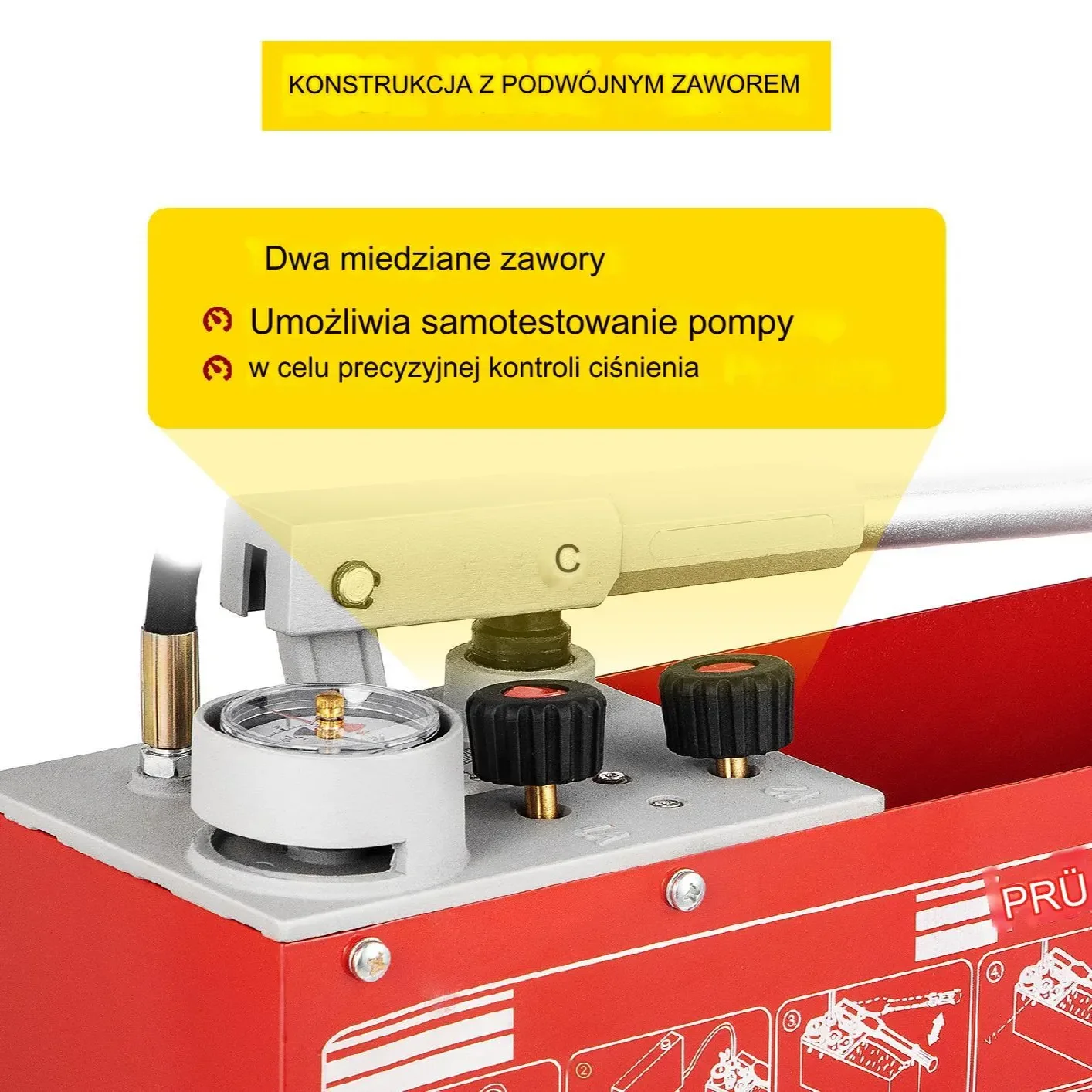 Pompa kontrolna ręczna do prób ciśnieniowych ciśnienia 12L - obrazek 4
