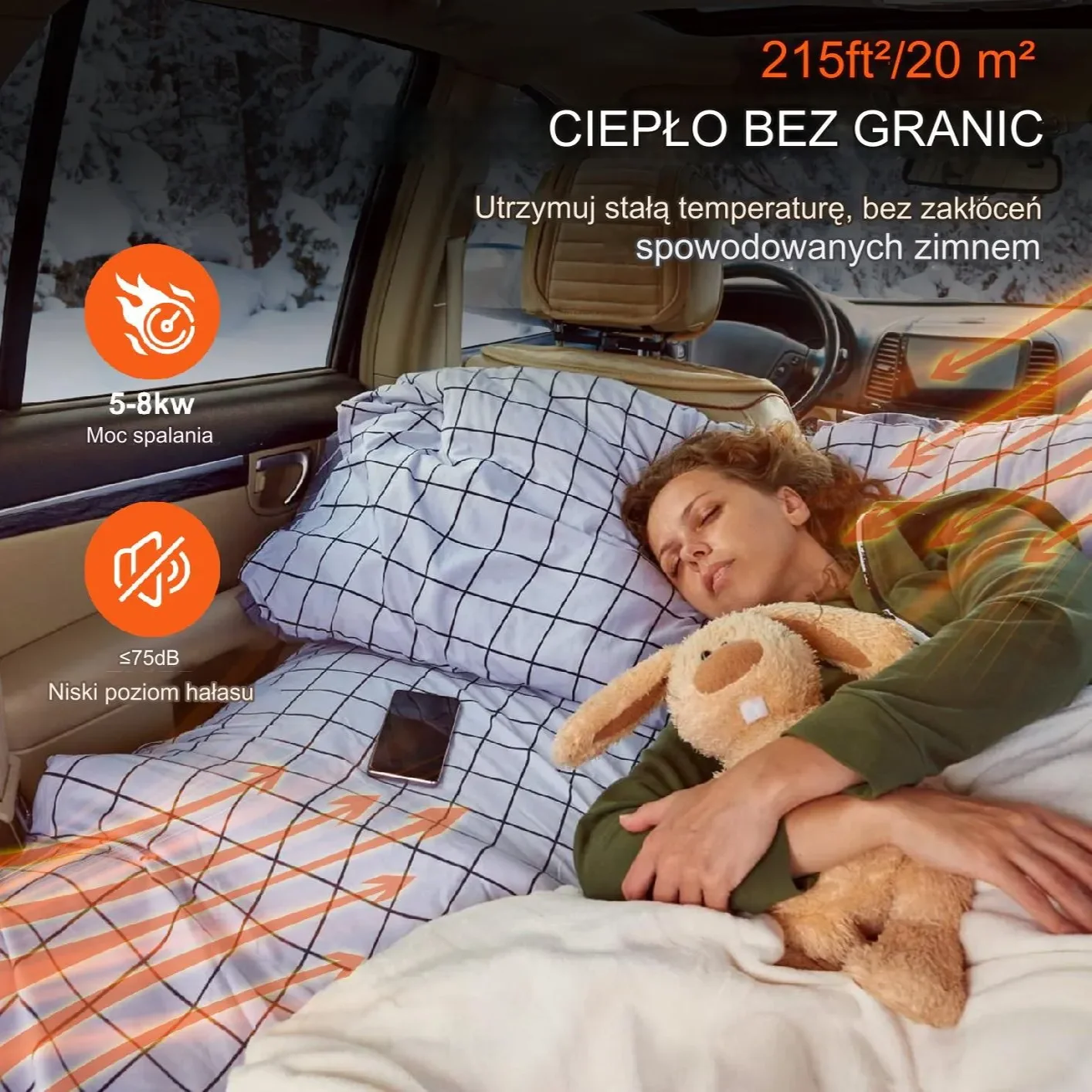 Nagrzewnica diesel 5kW 8kW postojowa zdalny pilot LCD do kampera vana - obrazek 6