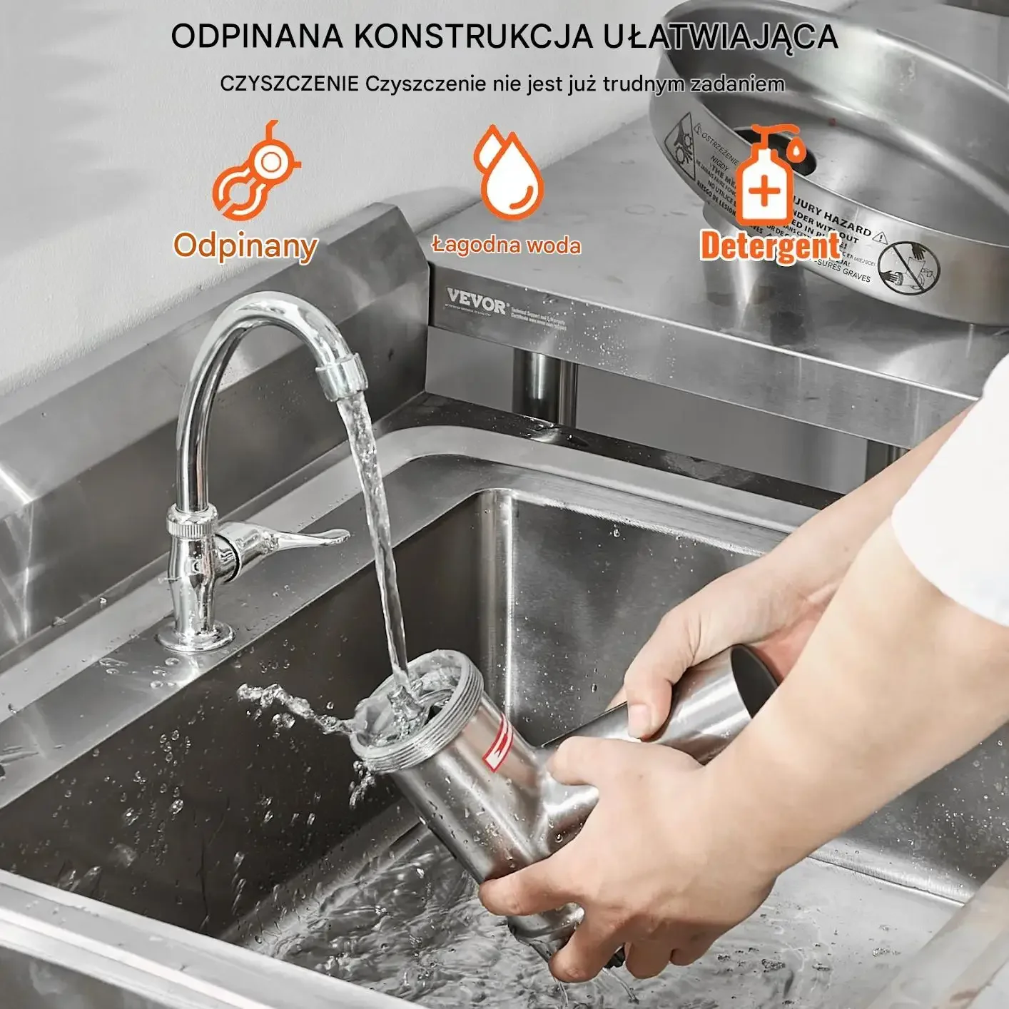 Maszynka do mięsa elektryczna 4kg/min stal nierdzewna kiełbasy - obrazek 2