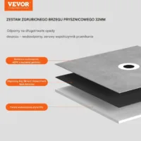 Brodzik prysznicowy 1828x1828 mm odpływ środkowy zestaw lekkie panele EPS