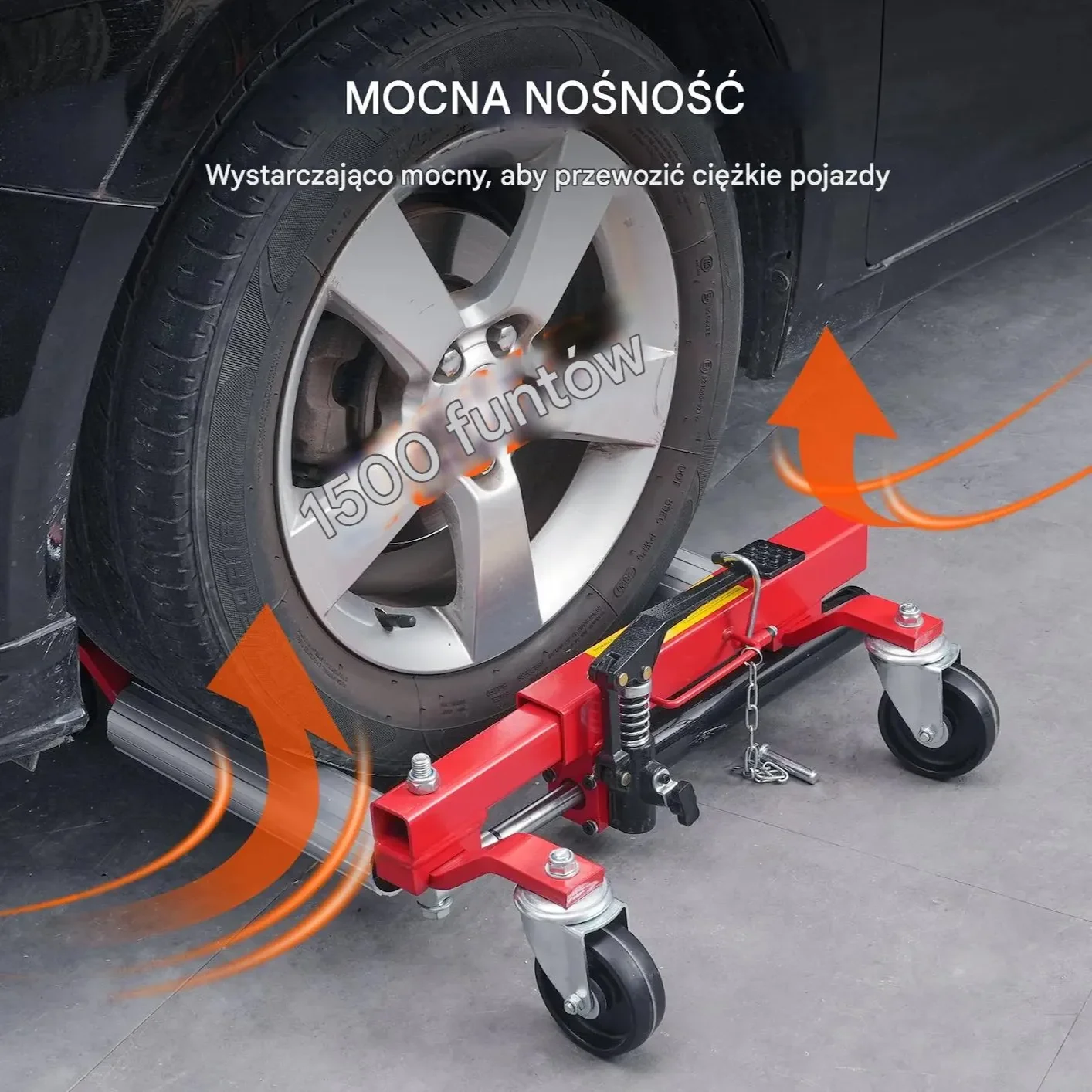 Podnośnik kołowy 680 kg do pozycjonowania pojazdów profesjonalny warsztat - obrazek 3