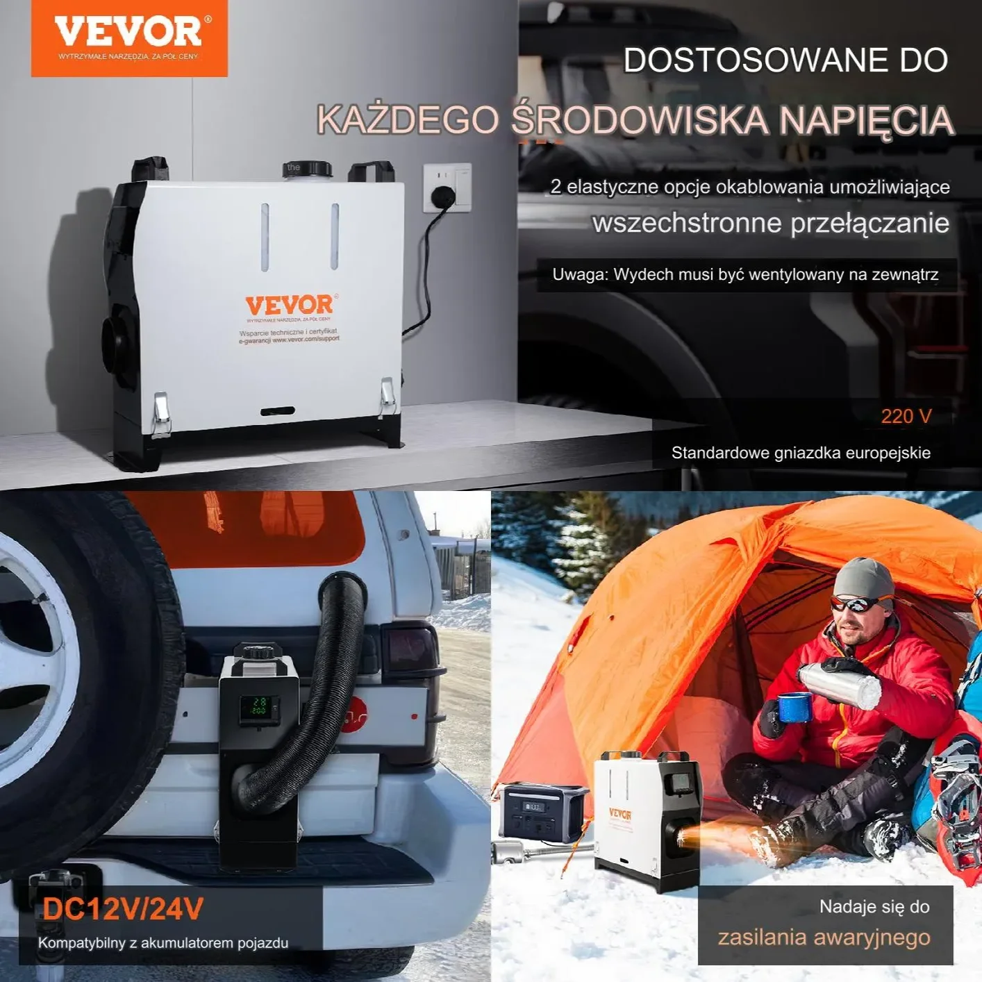 Nagrzewnica diesel 5kW 8kW postojowa zdalny pilot LCD do kampera vana - obrazek 5