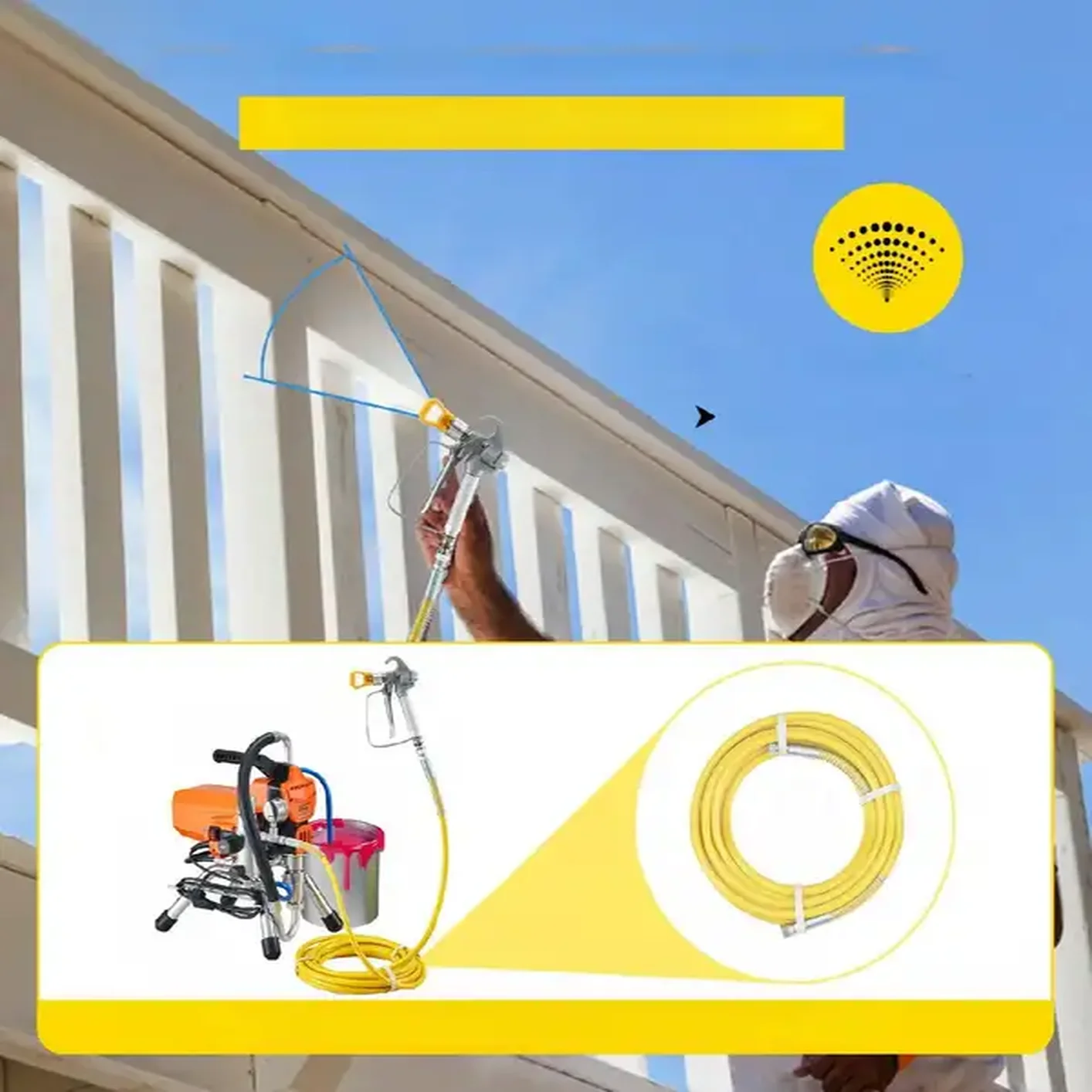 Agregat Malarski 2200W Pistolet + Wąż + Przedłużka - obrazek 3