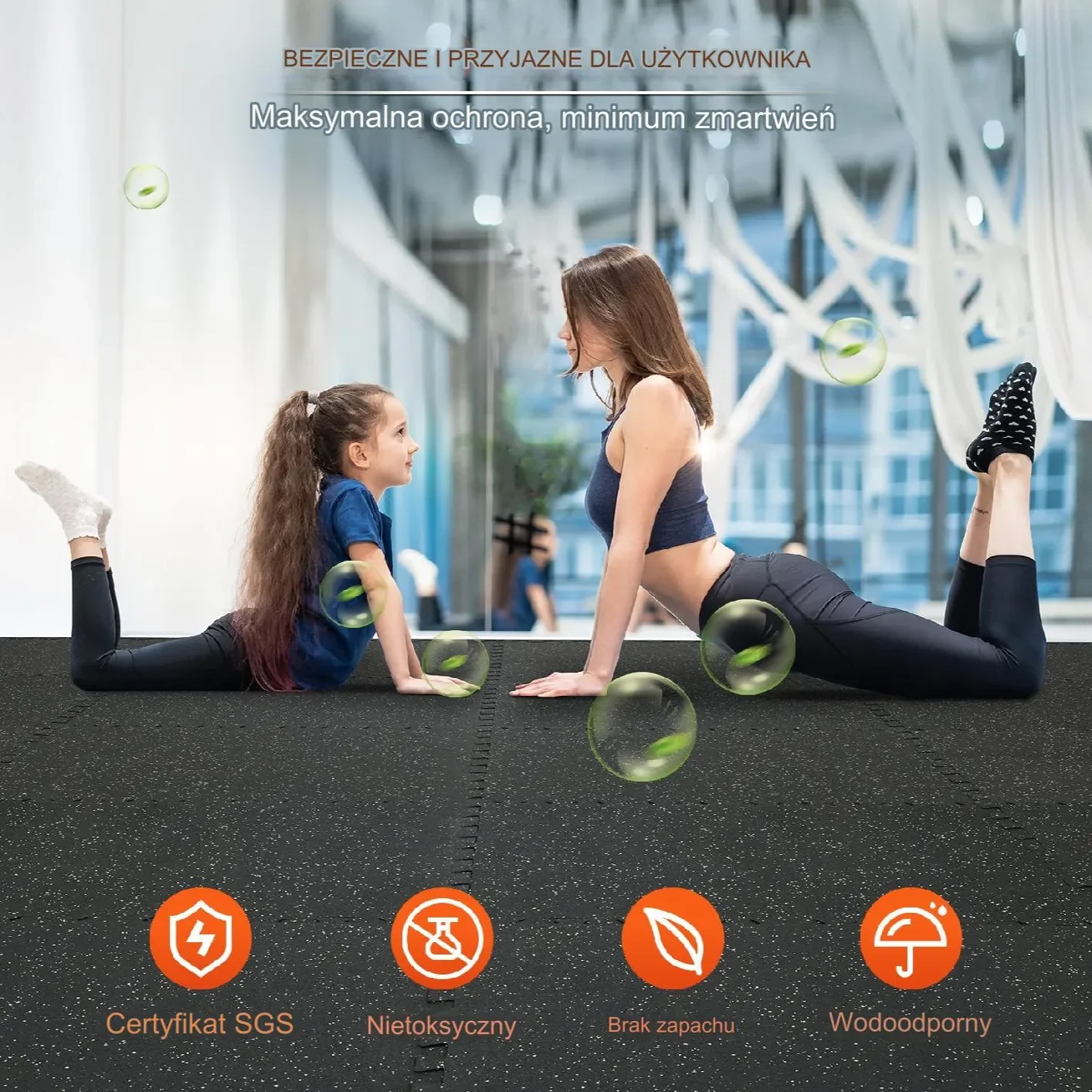 Mata do ćwiczeń 60x60cm 25szt EVA pianka łączone wodoodporne garaż siłownia - obrazek 3