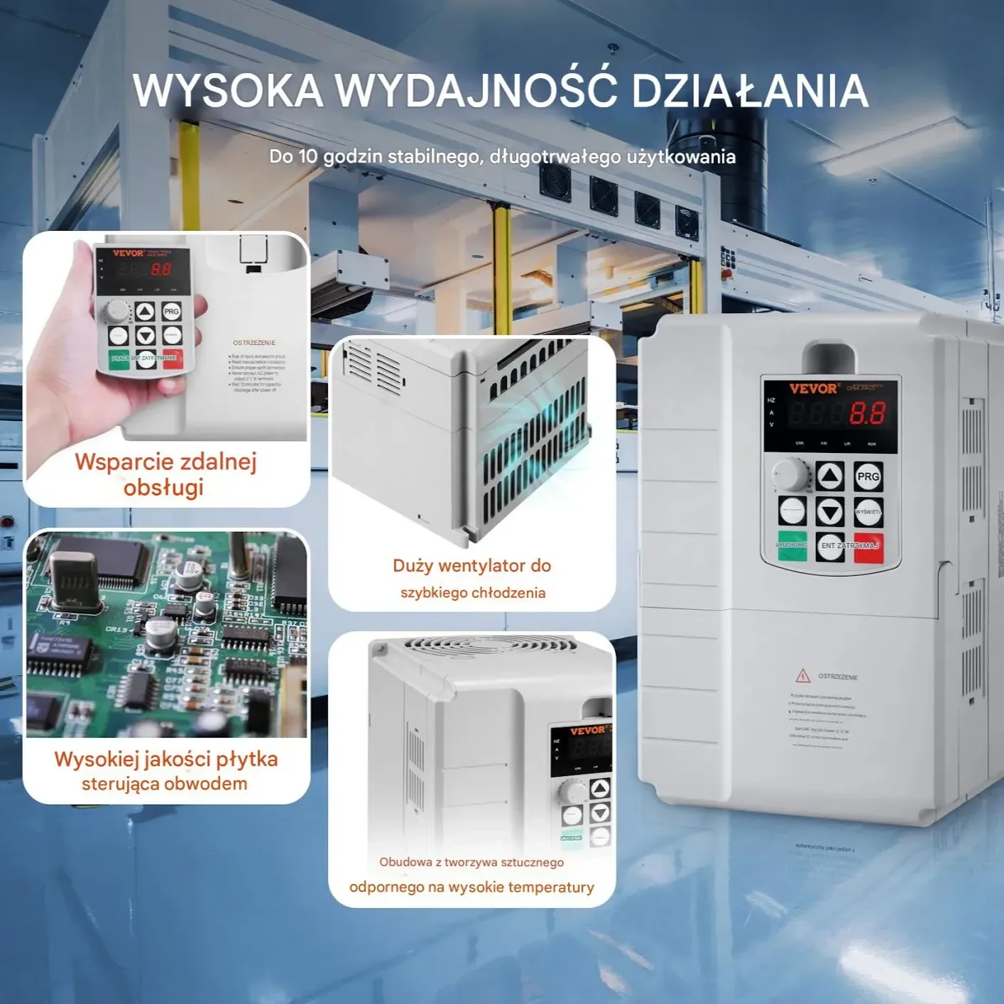 Falownik VFD 7.5kW 10HP 34A do silnika 3-fazowego regulacja obrotów - obrazek 4