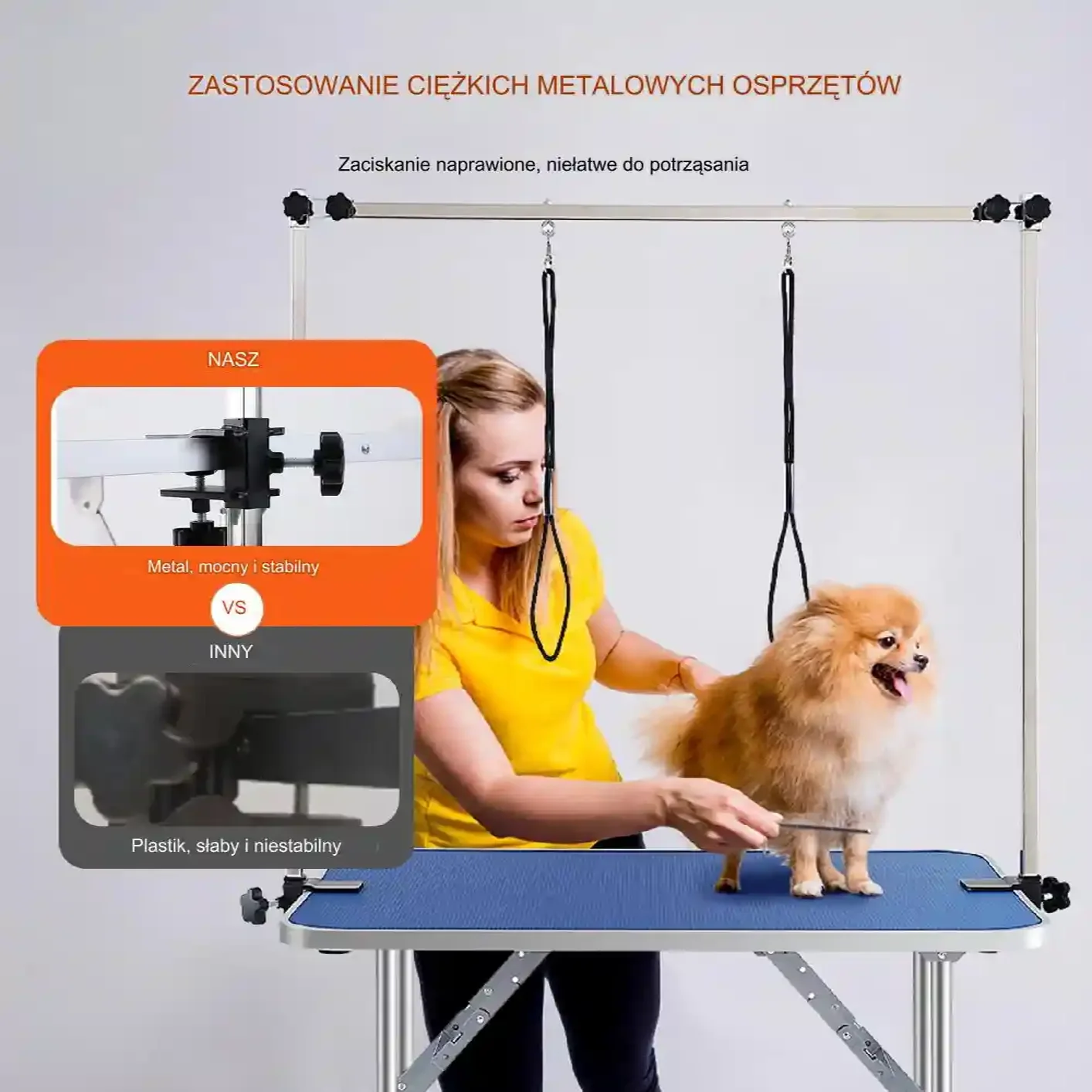 Stół groomerski trymerski dla psów kotów weterynaryjny blat 91 x 61 cm - obrazek 5