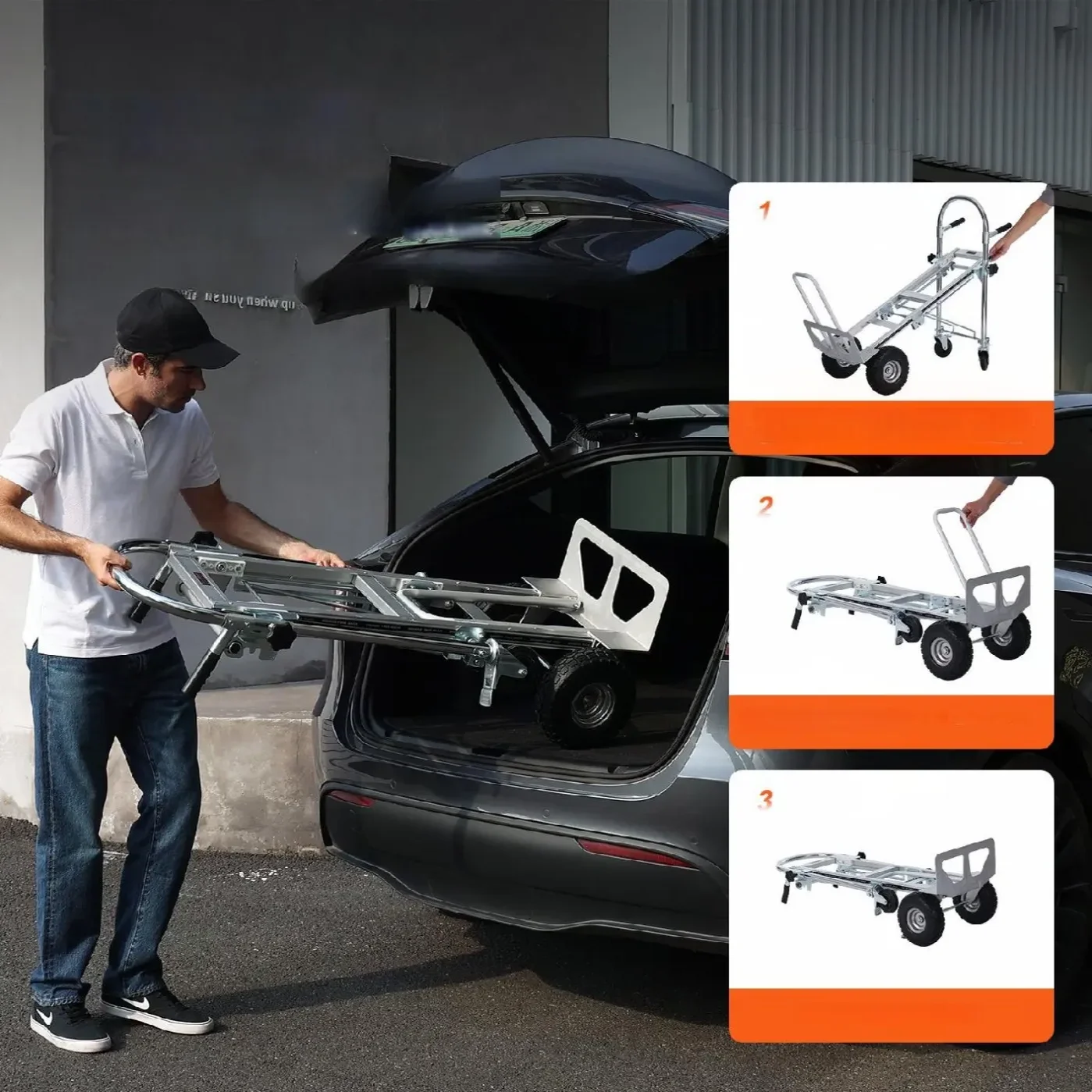 Wózek transportowy magazynowy składany aluminiowy 454 kg - obrazek 5