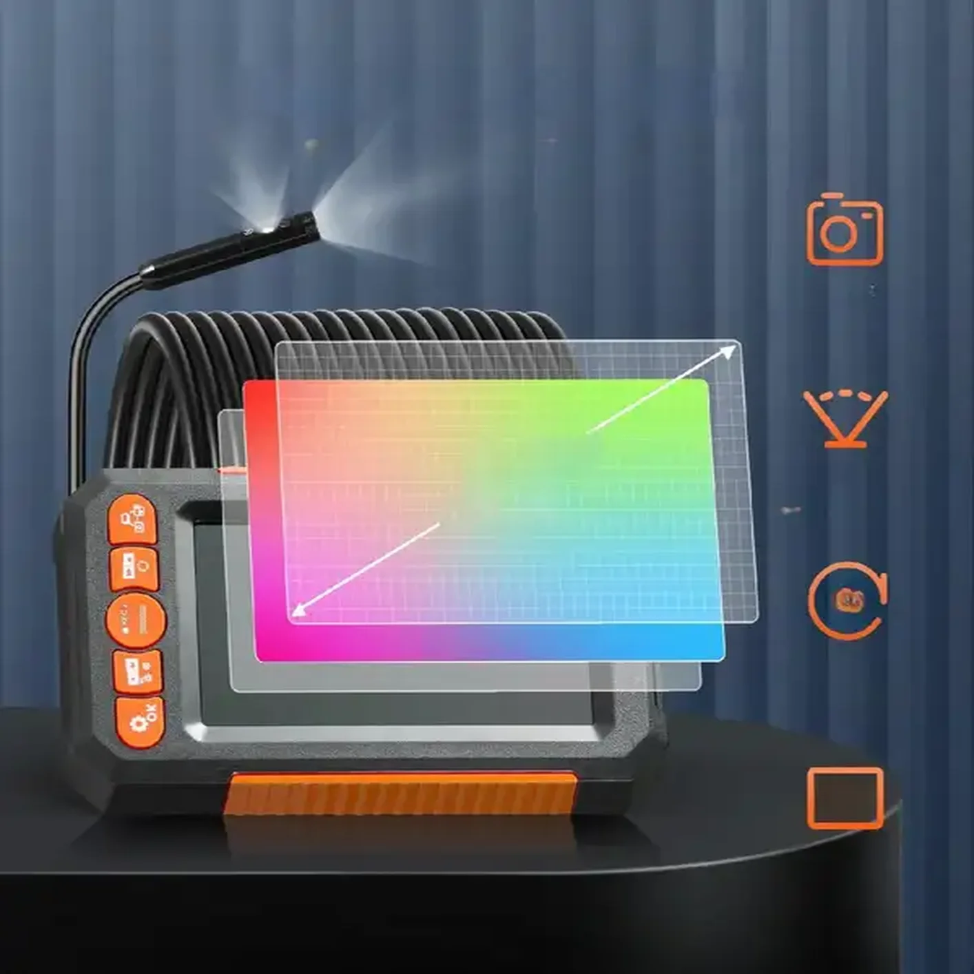 Kamera endoskopowa inspekcyjna Podwójny obiektyw 15m 4,3 cala - obrazek 5