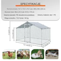 Woliera dla gołębi kur ptaków kurnik klatka wybieg 3x2x2m